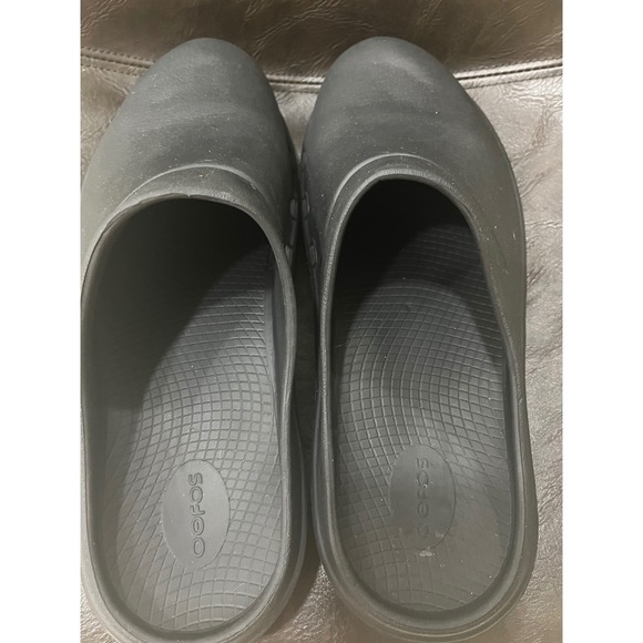 OOFOS OOcloog Recovery Clogs Mens 11 Black Good Comfort Slip On Shoes - Picture 5 of 7
